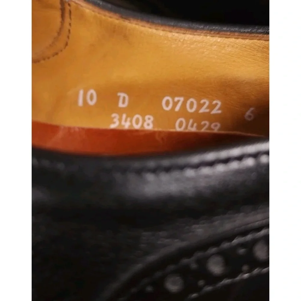 Allen Edmonds Benton Cap Toe Blucher Derby Dress Shoes Orthotics Size 10 D Black